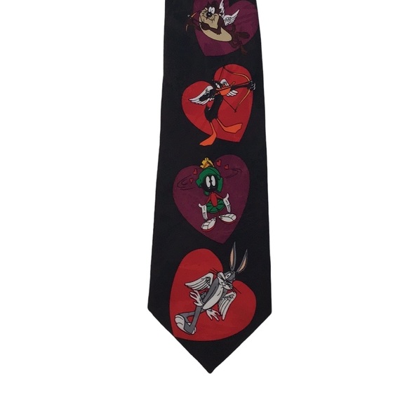 Looney Tunes Heart Cupid Angel Wings Arrow Love Red Hearts Cartoon Character Tie - Picture 1 of 13